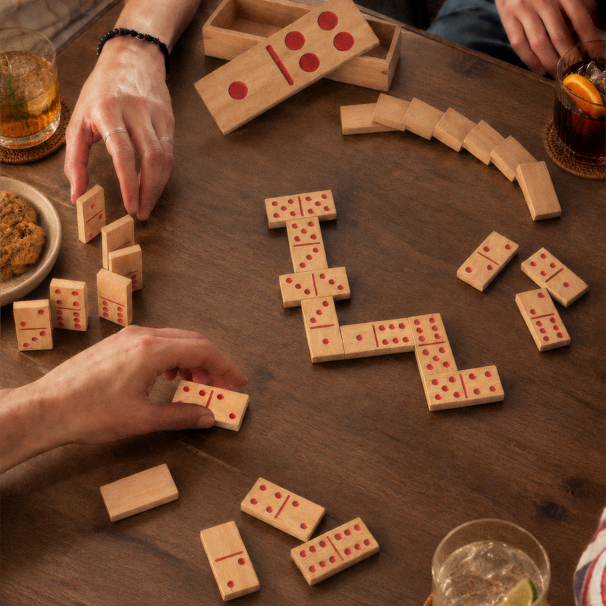 Colorburst Wooden Domino Set