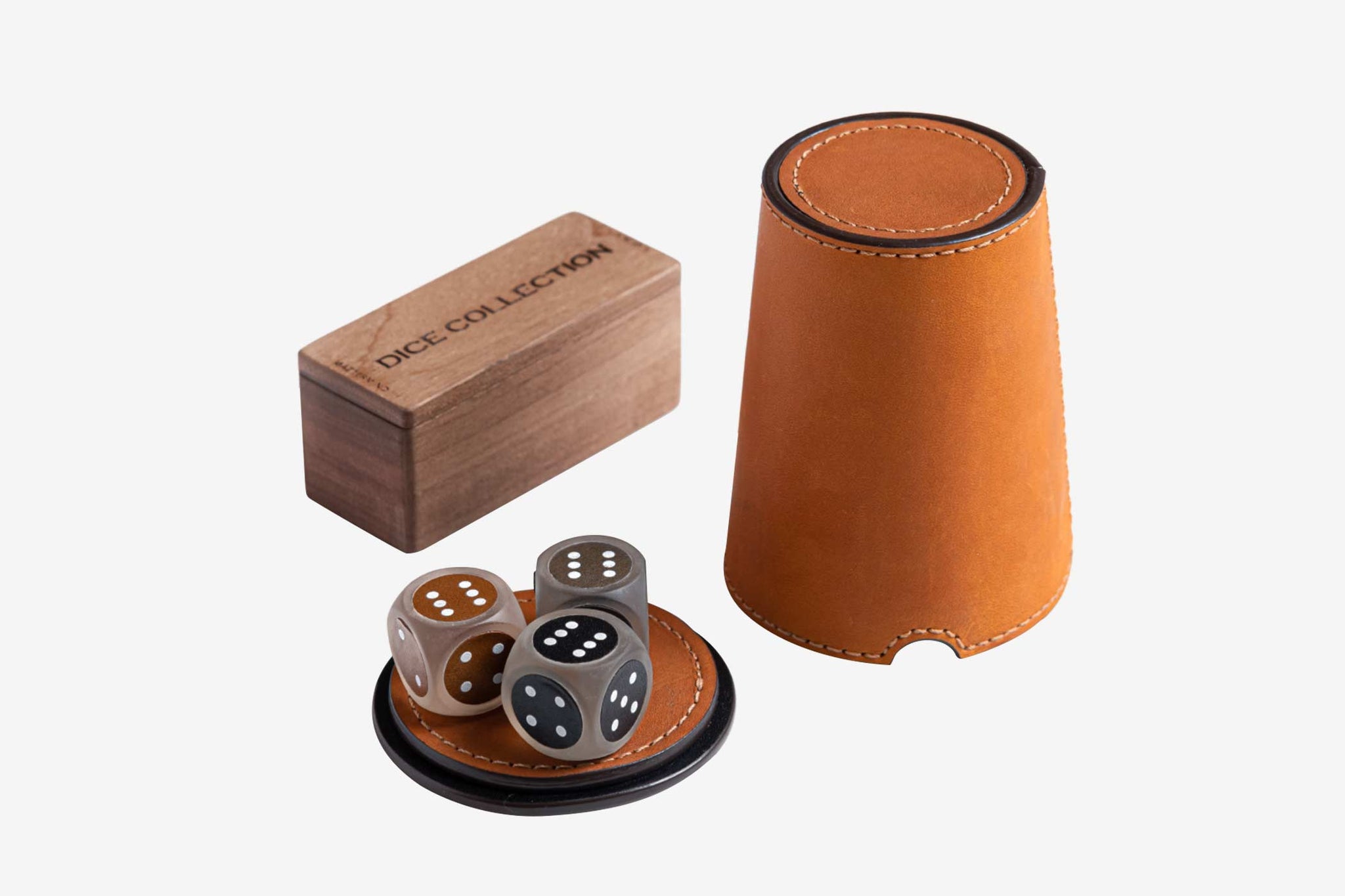 Leather Dice Shaker Cup Set