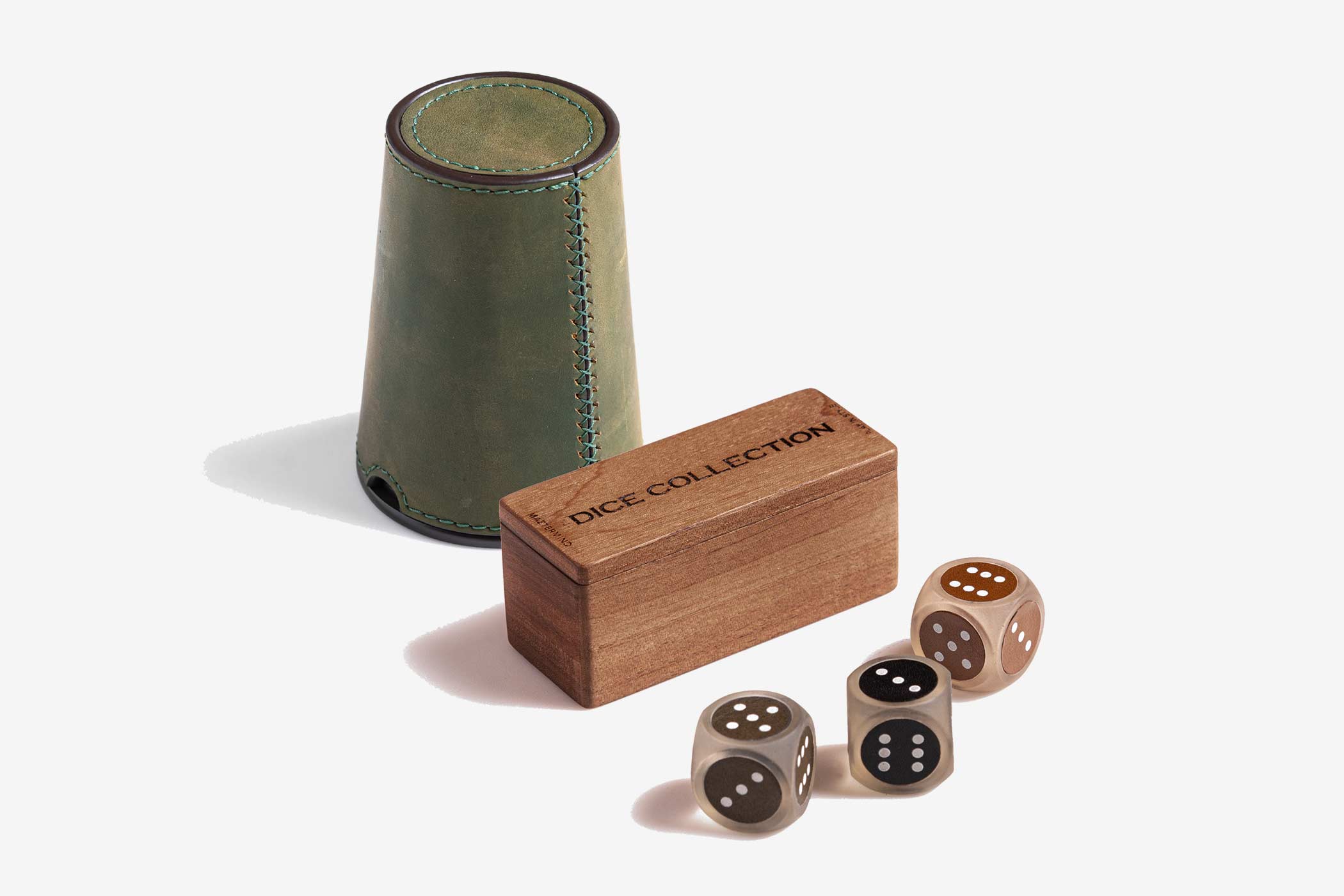 Leather Dice Shaker Cup Set