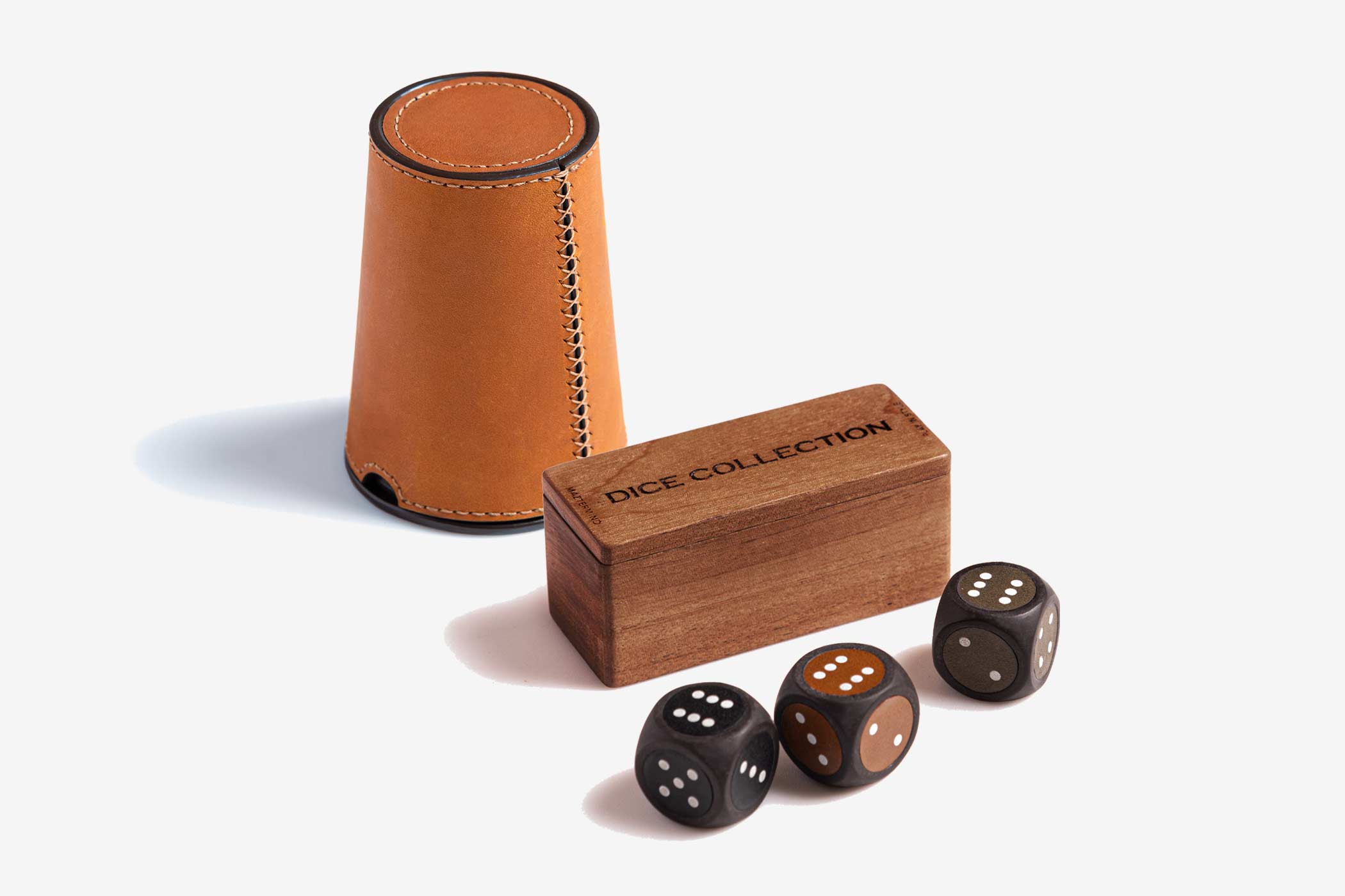 Leather Dice Shaker Cup Set